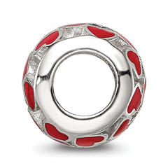 Sterling Silver Reflections Enamel Heart Bead