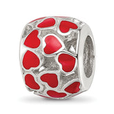 Sterling Silver Reflections Enamel Heart Bead