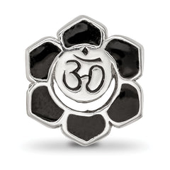 Sterling Silver Reflections Enamel Om Symbol Flower Bead