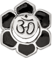 Sterling Silver Reflections Enamel Om Symbol Flower Bead