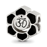 Sterling Silver Reflections Enamel Om Symbol Flower Bead