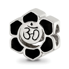 Sterling Silver Reflections Enamel Om Symbol Flower Bead