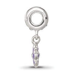 SS Reflections Preciosa Crystal Purple Enamel Dangle Flower Bead