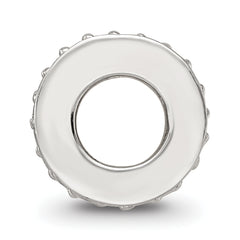 Sterling Silver Reflections White Enamel CZ Swirl Design Bead