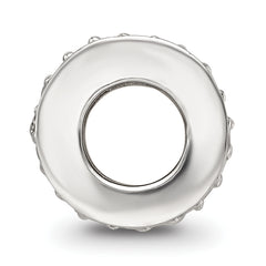 Sterling Silver Reflections Pink Enamel CZ Swirl Design Bead