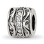 Sterling Silver Reflections CZ Antiqued Swirl Design Bead