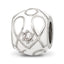 Sterling Silver Reflections White Enamel CZ Loop Pattern Bead