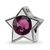 Sterling Silver Reflections Preciosa Crystal Febuary Birthstone Star Bead
