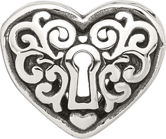 Sterling Silver Reflections Polished Heart Lock Bead