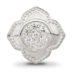 Sterling Silver Reflections Polished CZ Floral Nana Bead