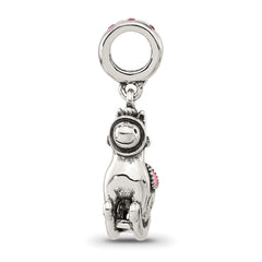 Sterling Silver Reflections CZ & Enamel Rocking Horse Lob Clasp Bead