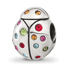 Sterling Silver Reflections Multi-color CZ Lady Bug Bead