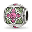 Sterling Silver Reflections Pink and Green CZ Round Bead