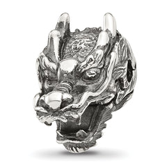 Sterling Silver Reflections Antiqued Chinese Dragon Hinged Bead