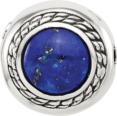 Sterling Silver Reflections Lapis Lazuli Lucky Stone Hinged Bead