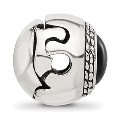 Sterling Silver Reflections Black Onyx Lucky Stone Hinged Bead