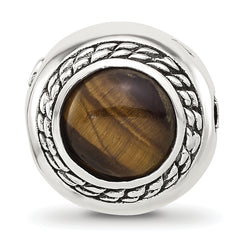 Sterling Silver Reflections Tigers Eye Lucky Stone Hinged Bead