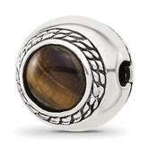 Sterling Silver Reflections Tigers Eye Lucky Stone Hinged Bead