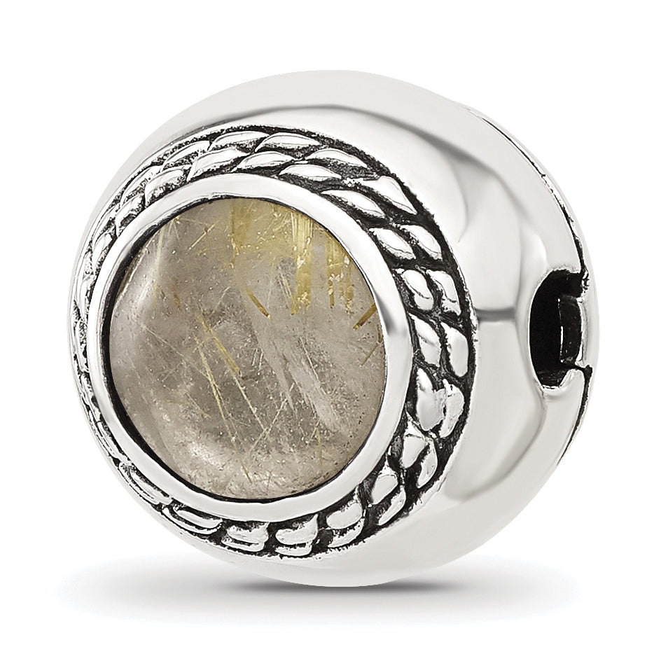 Sterling Silver Reflections Carnelian Stone Hinged Bead