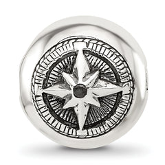 Sterling Silver Reflections Round Star Compass Hinged Bead