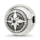 Sterling Silver Reflections Round Star Compass Hinged Bead