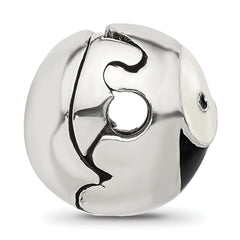 Sterling Silver Reflections Enameled Yin Yang Hinged Bead