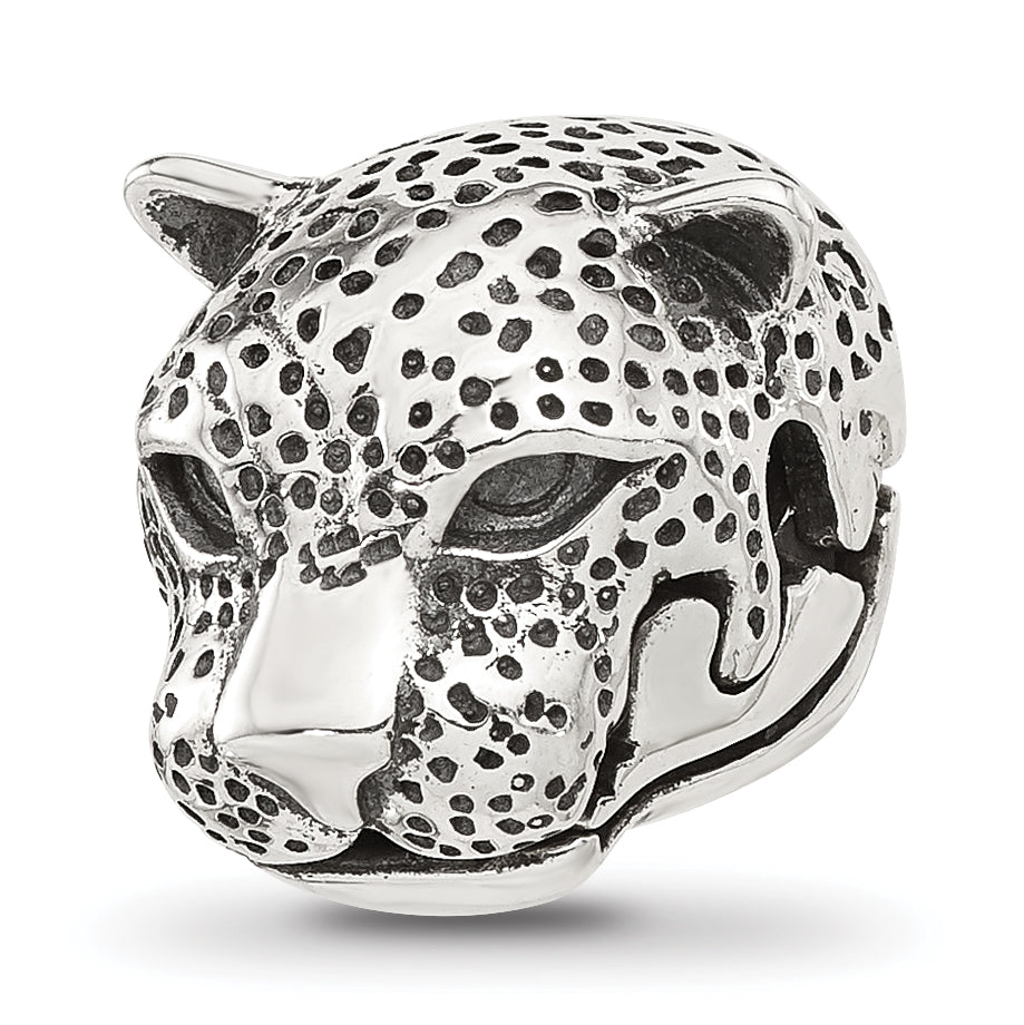 Sterling Silver Reflections Polished Jaguar Head Hinged Bead