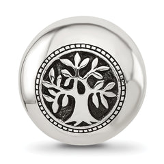 Sterling Silver Reflections Polished Circle Tree of Life Hinged Bead
