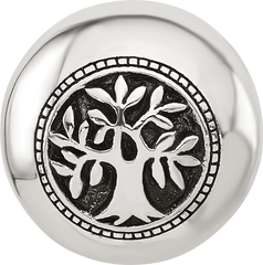 Sterling Silver Reflections Polished Circle Tree of Life Hinged Bead