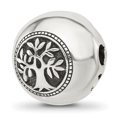 Sterling Silver Reflections Polished Circle Tree of Life Hinged Bead