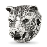 Sterling Silver Reflections Polished Bear Head Hinged Bead
