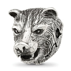 Sterling Silver Reflections Polished Bear Head Hinged Bead
