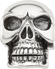 Sterling Silver Reflections Antiqued Skull Hinged Bead