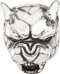 Sterling Silver Reflections Antiqued Panther Head Hinged Bead