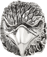 Sterling Silver Reflections Antiqued Eagle Head Hinged Bead