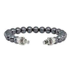 Sterling Silver Reflections 10mm Hematite Beaded 8in Bracelet/Bead not included, sold seperately