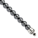 Sterling Silver Reflections 10mm Hematite Beaded 8in Bracelet/Bead not included, sold seperately