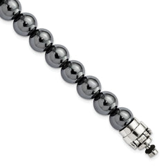 Sterling Silver Reflections 10mm Hematite Beaded 8in Bracelet/Bead not included, sold seperately