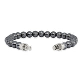 Sterling Silver Reflections 8mm Hematite Beaded 8.5in Bracelet/Bead not included, sold seperately