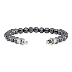 Sterling Silver Reflections 8mm Hematite Beaded 8in Bracelet/Bead not included, sold seperately