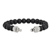 Sterling Silver Reflections 10mm Matte Black Onyx Beaded 8.5in Bracelet/Bead not included, sold seperately
