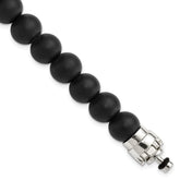 Sterling Silver Reflections 10mm Matte Black Onyx Beaded 8.5in Bracelet/Bead not included, sold seperately