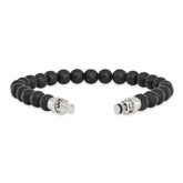 Sterling Silver Reflections 8mm Matte Black Onyx Beaded 8.5in Bracelet/Bead not included, sold seperately