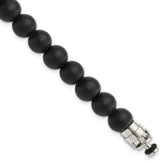 Sterling Silver Reflections 8mm Matte Black Onyx Beaded 8.5in Bracelet/Bead not included, sold seperately