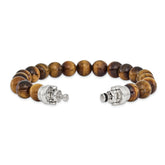 Sterling Silver Reflections 10mm Tigers Eye Beaded 8.5in Bracelet/Bead not included, sold seperately