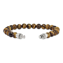Sterling Silver Reflections 8mm Tigers Eye Beaded 8in Bracelet/Bead not included, sold seperately
