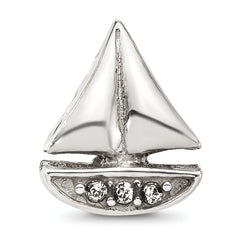 Sterling Silver Reflections Crystal Sailboat Bead