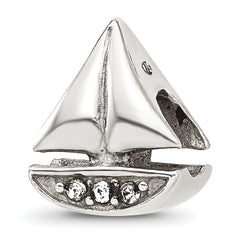 Sterling Silver Reflections Crystal Sailboat Bead