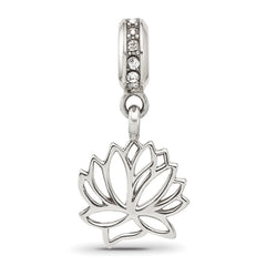 Sterling Silver Reflections Crystal Lotus Flower Dangle Bead