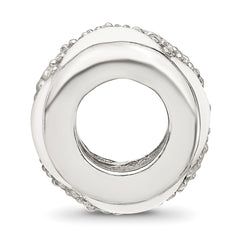 Sterling Silver Reflections White Enamel with CZ Design Bead